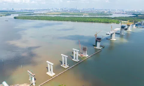 Cầu Nhơn Trạch - cây cầu lớn nhất dự án đường Vành đai 3 TP. HCM đang dần thành hình